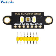 Placa de reconhecimento de luz, módulo de sensor de cor rgb tcs34725 com interface iic i2c versão com dois buracos para desenvolvimento arduino 2024 - compre barato