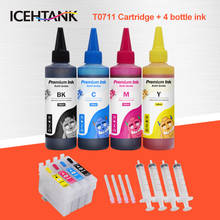 ICEHTANK-cartucho de tinta para impresora Epson T0715, Kit de recarga de botella de 100ml, Stylus, DX7400, DX7450, DX8400, DX8450 2024 - compra barato