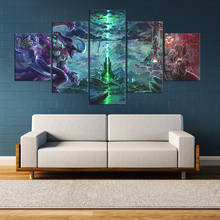 5 Piece HD Picture WOW Hero Illidan Stormrage Pictures Wall Sticker World of Warcraft Video Game Poster Paintings for Wall Decor 2024 - buy cheap