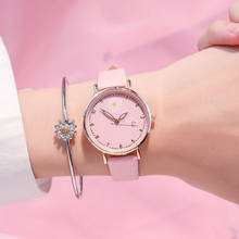 Женские Часы Fresh Daisy Design, модные повседневные Светящиеся женские наручные часы Ulzzang, брендовые простые кварцевые кожаные часы 2024 - купить недорого