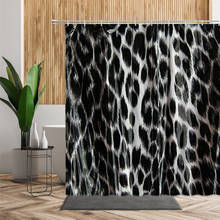 Black Leopard Print Shower Curtain Animal Cheetah Leopard Bathroom Bath Decor Waterproof Fabric 3D Creative Hanging Curtains Set 2024 - buy cheap