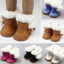 Bota de neve de inverno bjd, botas de pelúcia para bonecas de 43cm, mini sapatos para bonecas de menina, para presente de natal, meias de brinquedo, 1 par 2024 - compre barato