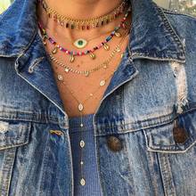 Fashion Gold Silver Color Colorful Rainbow Handmade Baguette CZ Stone Chain Chokers For Women Charming Party Necklaces Jewelry 2024 - buy cheap