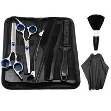 10PCS Hair Cutting Scissors Thinning Shears Set With Hair Comb Clip Apron Professional Hairdressing Scissors Kit For Home Babers 2024 - buy cheap