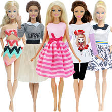 Conjunto de ropa de muñeca de uso diario para mujer, trajes de baño, suéter, minifalda, pantalones, chaleco, accesorios de Barbie para casa de muñecas, 5 uds. 2024 - compra barato