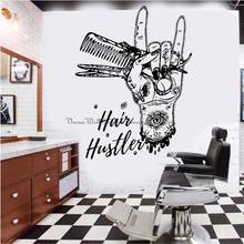 Barber Wall Stickers Barber Tools Barber Scissors Comb Barber Shop Hair Salon Salon Window Door Decorative Vinyl Decals 6 2024 - buy cheap