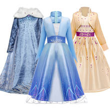 Новое платье Эльзы для девочек, костюмы Эльзы, Снежной королевы, Эльзы, Анны, принцессы, вечерние, Fantasia Vestidos, детский комплект одежды для девочек, 2020 2024 - купить недорого