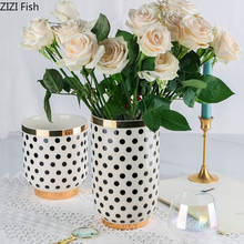 Black Polka Dot Ceramic Vase Creative Retro Flower Arrangement Flower Vase Phnom Penh Home Ceramic Handicraft Decoration 2024 - buy cheap