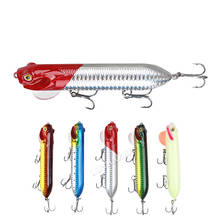 1Pcs Head Pencil Bait Popper 8 Colors 12cm/28g Fishing lure Floating Crankbait Sea Bass Pike Topwater 3D Eyes Plastic Wobbler 2024 - buy cheap