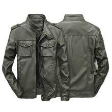 Jaqueta masculina de couro pu de soldadura, jaqueta masculina couro pu de veludo para motocicleta casual 2024 - compre barato