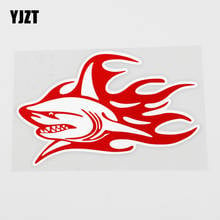 YJZT 13.3CMX8.3CM красная акула автомобиля стикер интересные акулы ПВХ наклейка Индивидуализация 6A-0114 2024 - купить недорого