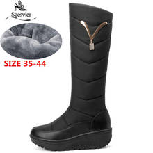 Sgesvier 2020 Snow Boots Women Winter Warm Platform Shoes fashion Metal decoration Waterproof non-slip wedges Knee High boots 2024 - buy cheap