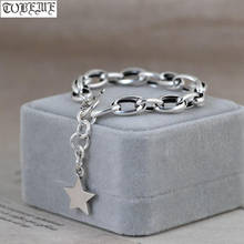 100% 925  Siilver Women Bracelet 925 Sterling Chain Bracelet Star Charm Vintage Silver Lady Bracelet 2024 - buy cheap