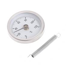 Termômetro com clipe para tubulação, medidor de temperatura bimetálica e mola 63mm 120 ℃ 2024 - compre barato