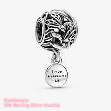 Spring 100% Original 925 Sterling Silver Openwork Dragonfly Love Charm beads Fits Brand bracelets Jewelry Making 2024 - buy cheap