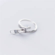 Sole Memory Mini Cute Geometric Zipper Retro Silver Color Female Resizable Opening Rings SRI599 2024 - buy cheap