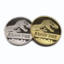 Moneda conmemorativa de dinosaurio, monedas coleccionables de Parque jurásico, oro 999, plata, tridimensional, Lucky Animal Liberty Challenge Co 2024 - compra barato