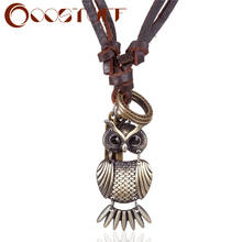 Wholesale Owl Pendants Women Men Jewelry Statement necklaces & pendants kolye Vintage Long Leather Necklace Men collier femme 2024 - buy cheap