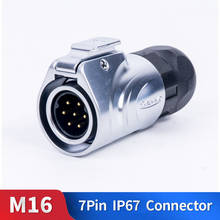 M16 kit de conector à prova d' água, conector de 7 pinos, concha de metal, macho e fêmea, plug de cabo industrial e soquete para luz de led 2024 - compre barato