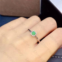 Для женщин новое кольцо с натуральным изумрудом 925 серебрянный простой дизайн свежий и прекрасный стиль 2024 - купить недорого