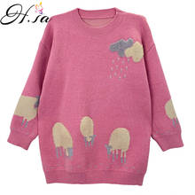 H.SA Winter Pullover and Sweaters 2020 Knit Jumpers Pink Sheep Sweater Pull Femme Christmas Sweater Pullovers Sweet Sweater 2024 - buy cheap
