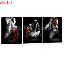 embroidery Diamond 5d Diy Diamond Painting“sexly lady playing violin”kits full Square Round Diamond mosaic Grey and red wall art 2024 - buy cheap