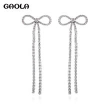 GAOLA Least Unique Design Fashion Cubic Zircon Bow Dangle Earrings For Women Bridal Jewelry GLE9402 2024 - buy cheap