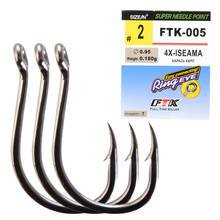 FTK-005 Carbon Steel Fishing Hook With Ring  Barbed Single Carp Fishing Feeder Hooks With Eyes 2024 - buy cheap