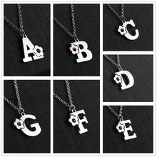 Skyrim Crystal Capital Letter Stainless Steel Initial Necklace Women A-Z Alphabet Pendant Necklaces Choker 2022 Trend Jewelry 2024 - buy cheap