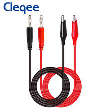 Cleqee P1038 2PCS 4mm Banana Plug to Alligator Clip Multimeter Test Lead Safe Crocodile Clip Soft Test Cable Wire 1M 2024 - buy cheap
