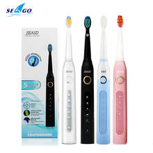 SEAGO SG507 Electric Toothbrush USB Rechargeable 5 Modes Smart Timer Waterproof Teeth Whitening Oral Cleaner with Brush Heads 2024 - compre barato