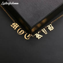 Lateefah Custom Name Necklace Gothic Choker Necklace Old English Letter  Personality Gold Initial Necklace Jewelry For Women 2024 - buy cheap