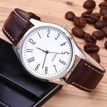 Watch For Men Fashion Casual Simple Luxury Alloy Dial Watch Leather Band Quartz Ultra-thin Business Wrist Watches Часы Мужские 2024 - buy cheap