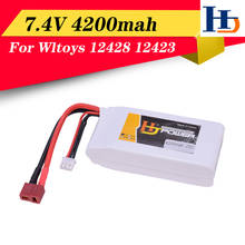 Batería Lipo HJ 7,4 V 4200mah 25C 2S, enchufe T de alta capacidad para Wltoys 1:12 RC Crawler Car 12428 12429 2024 - compra barato