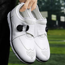 Мужская обувь для гольфа; Нескользящая Водонепроницаемая дышащая обувь для гольфа; Цвет белый, черный; Натуральная кожа 2024 - купить недорого