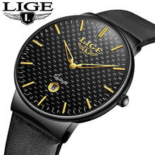 Relogio Masculino LIGE New Men Watch Top Brand Simple Leather Waterproof Sport Watches Automatic Date Quartz Watches For Mens 2024 - buy cheap