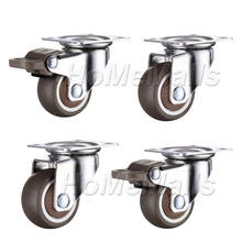 4pcs 360 Degree Swivel Caster Rubber Wheels Top Plate Wheels 1/1.25/1.5/2 inch Universal Casters For Shopping Cart Trolley 2024 - buy cheap