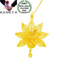 OMHXFC Wholesale PN349 European Fashion Hot Fine Woman Girl Party Birthday Wedding Gift Vintage Peacock 24KT Gold Pendant Charm 2024 - buy cheap