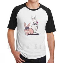 Плохой с кроликами; Футболка с принтом для Для мужчин хлопок Новая классная футболка с кроликом кляп БДСМ с помпоном из кроличьего меха 2024 - купить недорого