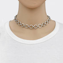 Colar de aço de titânio, colar da moda combina com colar de aço inoxidável de titânio, joias simples de homens e mulheres 2024 - compre barato