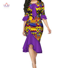 Vestidos africanos para mujer, ropa Bazin Riche de retazos con lazo, vestido tradicional africano para mujer, vestido de fiesta WY3390 2024 - compra barato