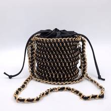 Плетеная цепочка-ведро из искусственной кожи на одно плечо, сумка-Кроссбоди для ужина, прозрачная однотонная роскошная женская сумка на ремне, дизайнерские сумки 2024 - купить недорого