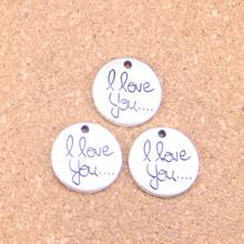 6pcs Charms circle plates I love you 20mm Antique Pendants,Vintage Tibetan Silver Jewelry,DIY for bracelet necklace 2024 - buy cheap