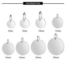 5pcs/lot 100% Stainless Steel Blank 6-20mm Disc Round Tag Charm Pendant for Bracelet Necklace Jewelry Making Blank Tag 2024 - buy cheap