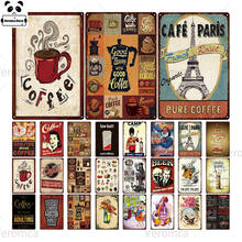 Placa de metal vintage para parede, placa de metal vintage para decoração de parede de café, bar, café, cartazes de metal retrô 2024 - compre barato