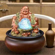 Buddha Indoor Water Fountain Tabletop Feng Shui Ball LED Light Home Decoration Office Opening Desktop Furnishings 2024 - buy cheap