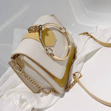 Elegant Female Metal Ring Tote bag 2019 Summer New High Quality PU Leather Women's Designer Handbag Chain Shoulder Messenger Bag 2024 - buy cheap