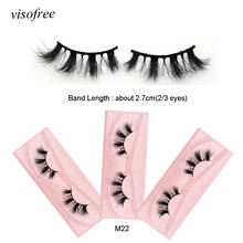 Visofree 3D Mink 1 pair Eyelashes New Arrival 100% Cruelty free Cross Lashes Natural Handmade False Eyelashes Beauty Makeup  M22 2024 - buy cheap