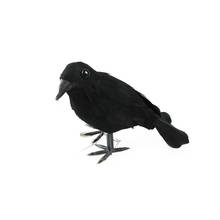 Decoración de cuervo Artificial para Halloween, cuero negro, decoración de cuervo de plumas realistas, delicado y duradero, decoración de aves para Halloween 2024 - compra barato