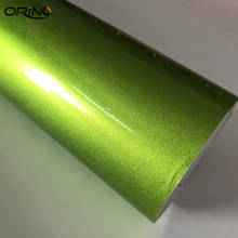 Película de envoltura de vinilo verde con brillo de caramelo de diamante de alto brillo Premium con burbujas de aire, envoltura de pegatina para coche 2024 - compra barato